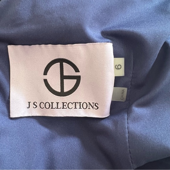 Js Collections Womens  Leah Capelet Column Gown, Blue size 6 - Picture 8 of 11